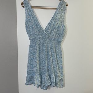 Blue floral romper